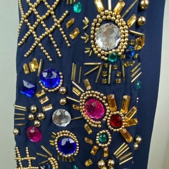 Glamorous Womens Tunic Dress Size S Dark Blue Open Back Short Dress - Picture 6 of 10